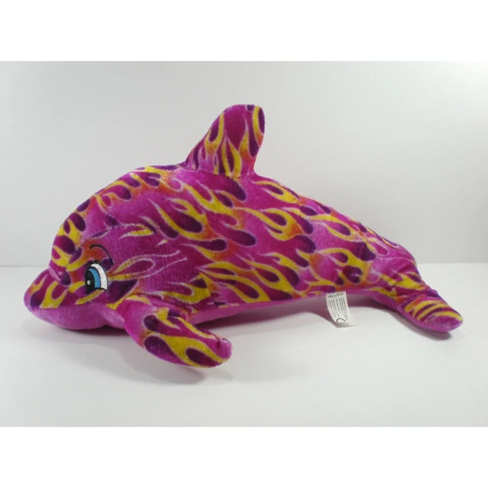 Plush Dolphin Stuffed Animal Toy Flame Pattern Pink‎ Yellow